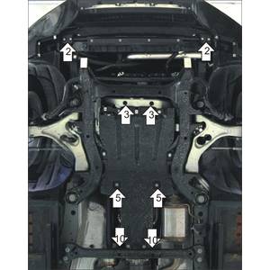 Защита Двигатель, Коробка переключения передач, Радиатор Audi Q7 ( 2006-2009 ) г. арт: 10101