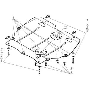 Защита Двигатель, Коробка переключения передач Mazda 6 ( 2007-2012 ) г. арт: 01121