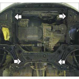 Защита Двигатель, Коробка переключения передач Mitsubishi Colt ( 2004-2008 ) г. арт: 01312