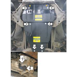 Защита Двигатель, Коробка переключения передач, Передний дифференциал Mitsubishi Montero Sport ( 1997-2004 ) г. арт: 01332