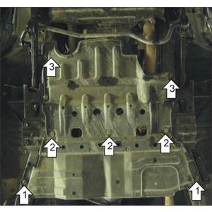 Защита Коробка переключения передач, Раздаточная коробка Nissan Patrol ( 2003-2009 ) г. арт: 01422