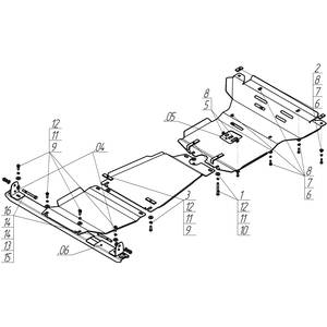 Защита Двигатель, Коробка переключения передач, Раздаточная коробка, Радиатор Toyota Hilux ( 2015- ) г. арт: 12519