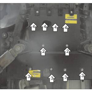 Защита Коробка переключения передач, Раздаточная коробка Volkswagen Amarok ( 2010-2016 ) г. арт: 12709