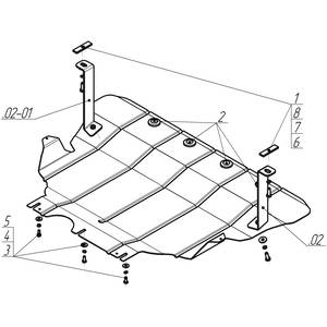 Защита Двигатель, Коробка переключения передач Volkswagen Passat B8 ( 2015-2023 ) г. арт: 02736