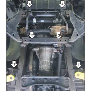 Защита Двигатель, Передний дифференциал, Коробка переключения передач Mitsubishi Pajero Sport II ( 2012-2016 ) г. арт: 31320