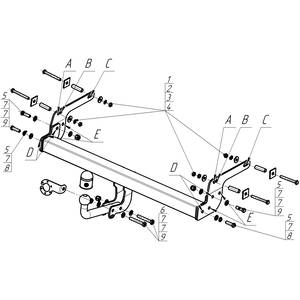 Фаркоп Nissan Terrano 2014-2022 ( Внедорожник ) г. арт: R101A