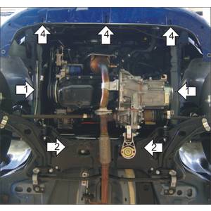 Защита Двигатель, Коробка переключения передач, Радиатор FIAT Doblo Cargo ( 2005-2015 ) г. арт: 00617-332
