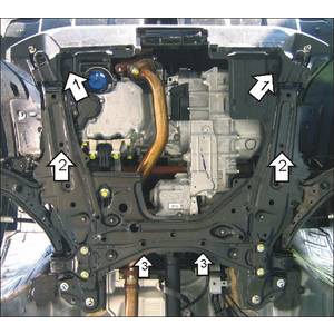 Защита Двигатель, Коробка переключения передач Honda CR-V III ( 2009-2012 ) г. арт: 70809-526