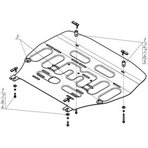 Защита Двигатель, Коробка переключения передач Hyundai Santa Fé V ( 2021- ) г. арт: 71010-629