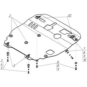 Защита Двигатель, Коробка переключения передач Mitsubishi ASX ( 2012- ) г. арт: 11312-1072