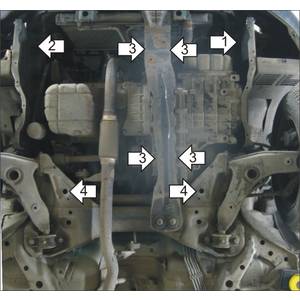 Защита Двигатель, Коробка переключения передач Mitsubishi Carisma ( 1995-2006 ) г. арт: 01306-1074