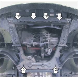 Защита Двигатель, Коробка переключения передач Renault Kangoo ( 2008-2013 ) г. арт: 01729-1404