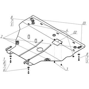 Защита Двигатель, Коробка переключения передач Renault Trafic II ( 2001-2014 ) г. арт: 01529-1445