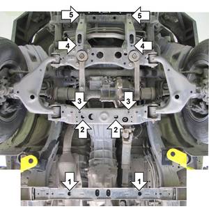 Защита Двигатель, Коробка переключения передач, Радиатор Toyota Fortuner ( 2011-2015 ) г. арт: 12514-1686