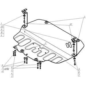 Защита Двигатель, Коробка переключения передач Volkswagen Caddy ( 2004-2010 ) г. арт: 72302-1801