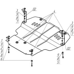 Защита Двигатель, Коробка переключения передач Volkswagen Caddy ( 2004-2010 ) г. арт: 02730-1802