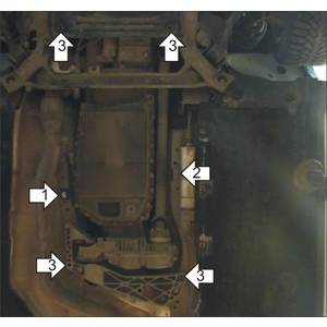 Защита Коробка переключения передач, Раздаточная коробка BMW X1 (e84) ( 2009-2014 ) г. арт: 30208-2023