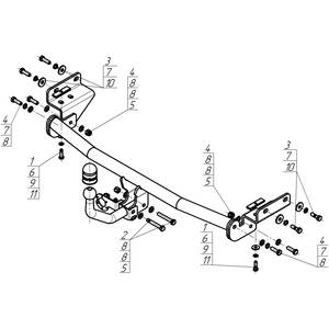 Фаркоп Hyundai Solaris 2014-2017 ( Хэтчбек, Седан ) г. арт: 90910-A