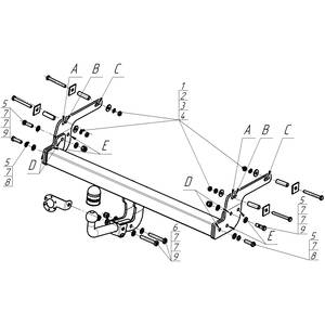 Фаркоп Nissan Terrano 2014-2022 ( Внедорожник ) г. арт: 91710-A