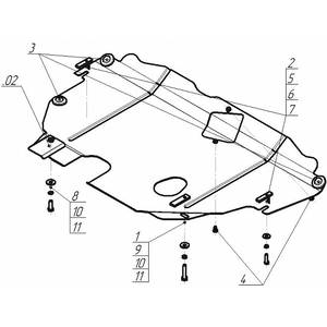 Защита Двигатель, Коробка переключения передач Ford Mondeo IV ( 2007-2010 ) г. арт: 00736-393